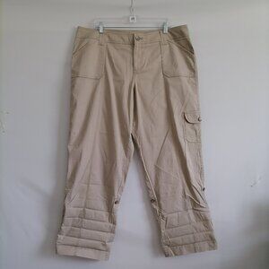 Sonoma Life Style Womens Beige Roll Hem Quilted Y2K Capri Pants Size 18W